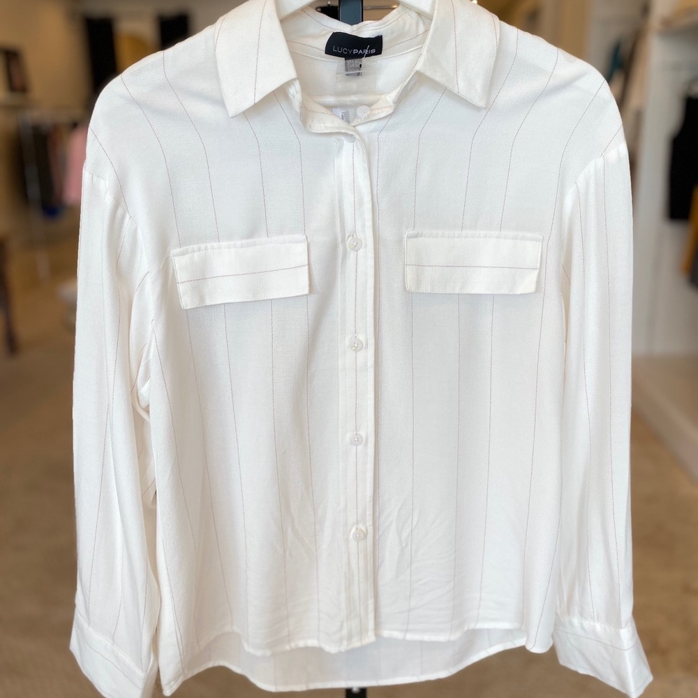 White Button Down Top